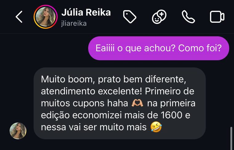 Depoimento de Júlia Reika — Vitoria em Dobro
